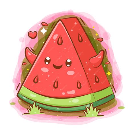 cute kawaii watermelon|kawaii watermelon drawing.